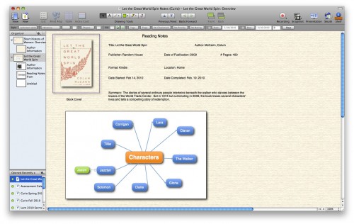 Curio Book Reading Notes Example Curio Book Reading Notes Example 500x316 Curio 6 for Mac: A Limitless Canvas for Creating Ideas