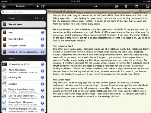 Notebooks Column View IMG 01341 500x375 One Notebook App to Rule Them All: Notebooks for iPad