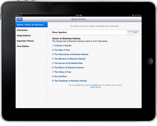 ipad amazon 500x403 Amazon Kindle app now comes with cheat sheets and landscape view