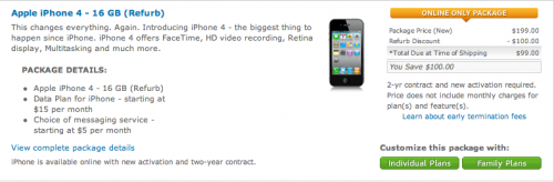 AT&T cuts refurbished iPhone 4 price to $99 Photo AT&T cuts refurbished iPhone 4 price to $99