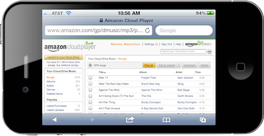 Amazon Cloud Player in iPhone 4 screenshot