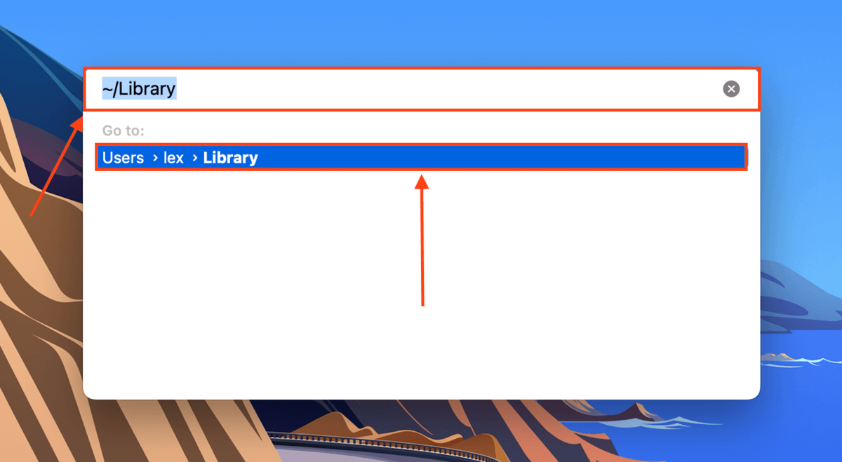 library path in Go to window