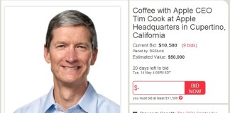 Have A Coffee With Apple CEO Tim Cook For Just $50,000