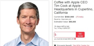Correction: Have Coffee With Tim Cook For Just $560,000