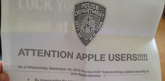 NYPD Encouraging iOS 7, Distributing Flyers To Prevent Theft