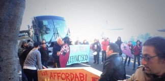 Apple Employee Bus Stopped By Angry Protesters In San Francisco