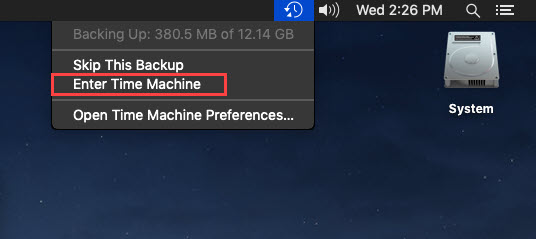 Click time machine icon