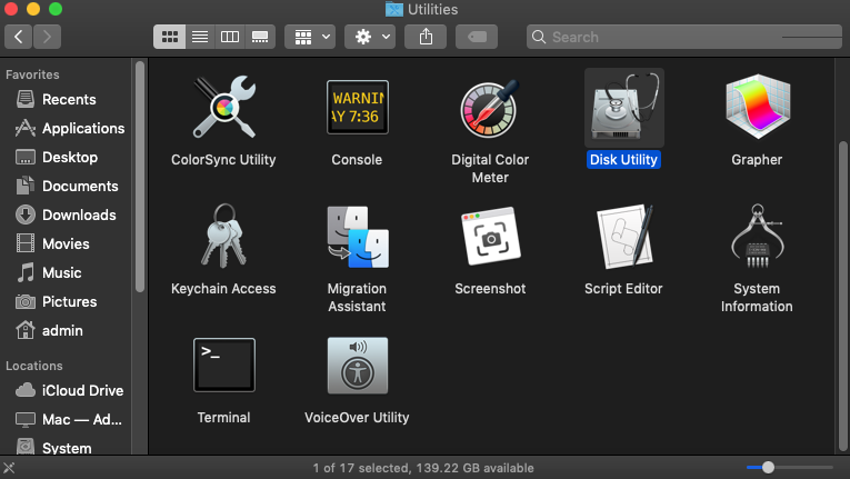 Launch Disk Utility