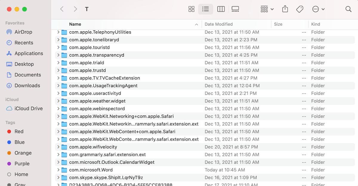 temporary folder on mac