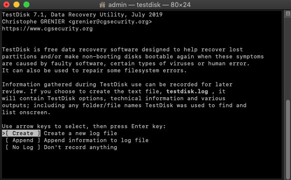 Search for Lost Partitions in TestDisk