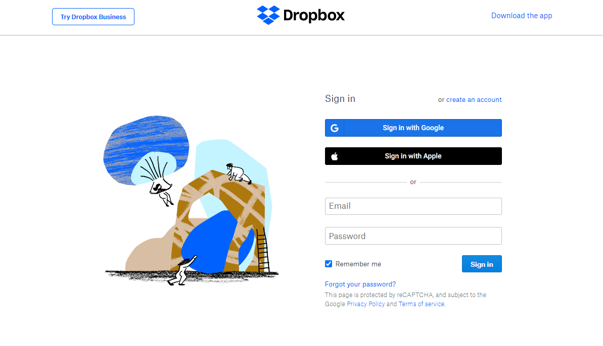 Log In to Dropbox