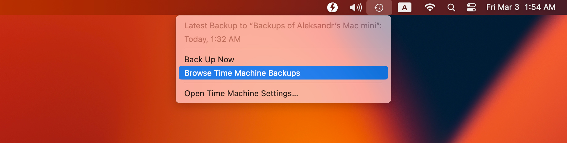 Enter Time Machine 