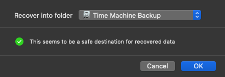 Select destination for files