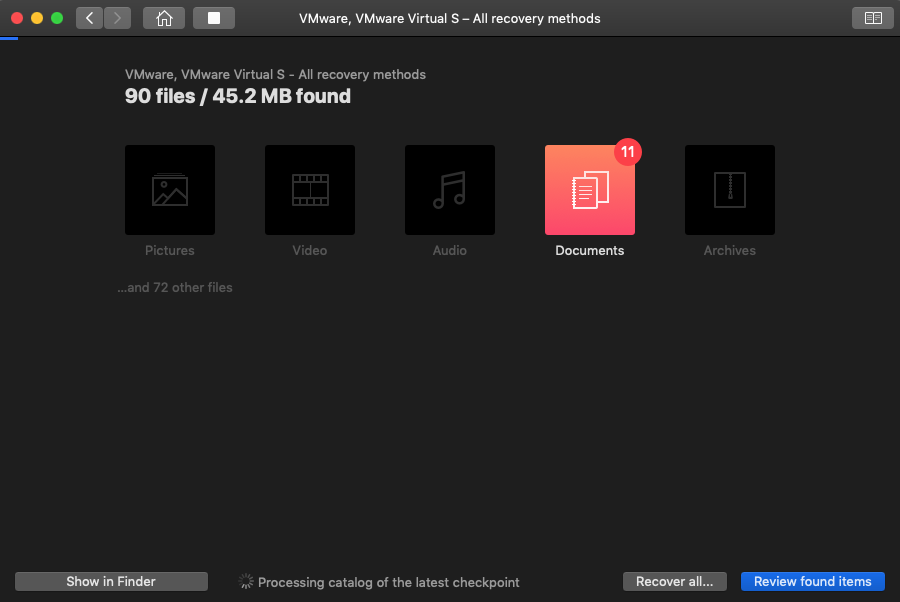 Scanning the files