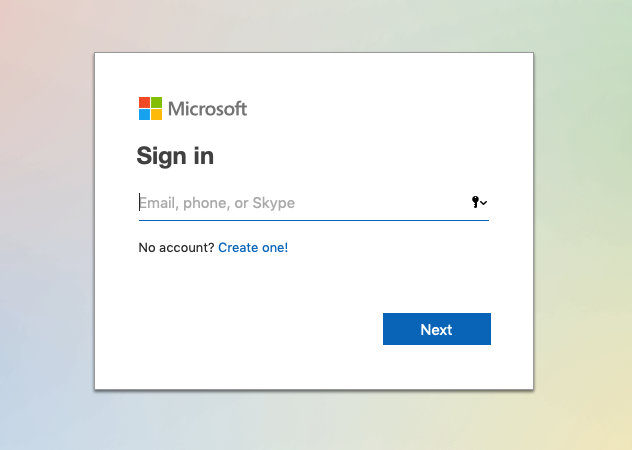 Log in with Microsoft account