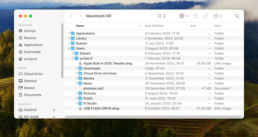Mac folders in System