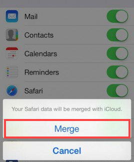 Merge safari data with iCloud