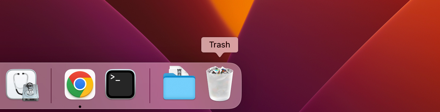 Trash bin in the doc