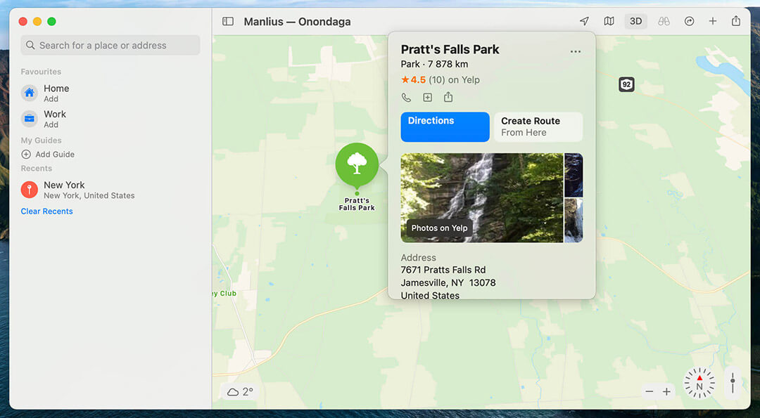Maps app in macOS Big Sur