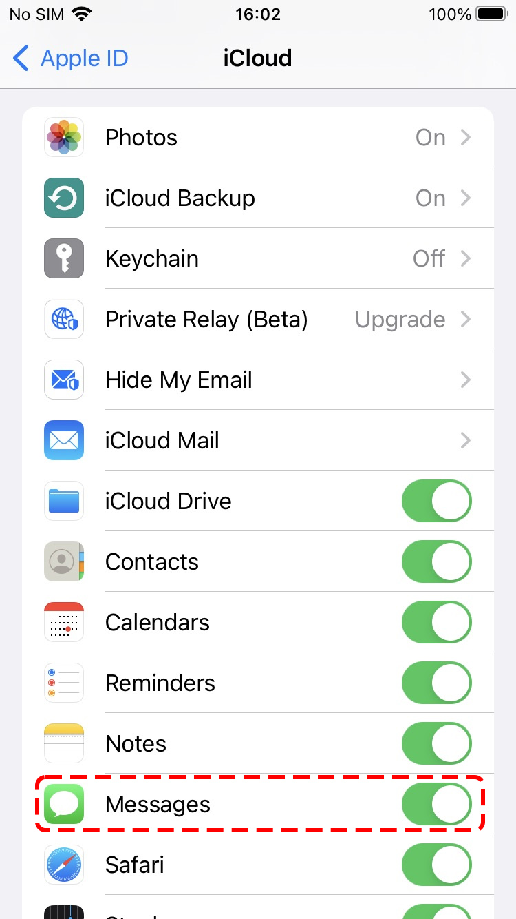 sync messages in icloud