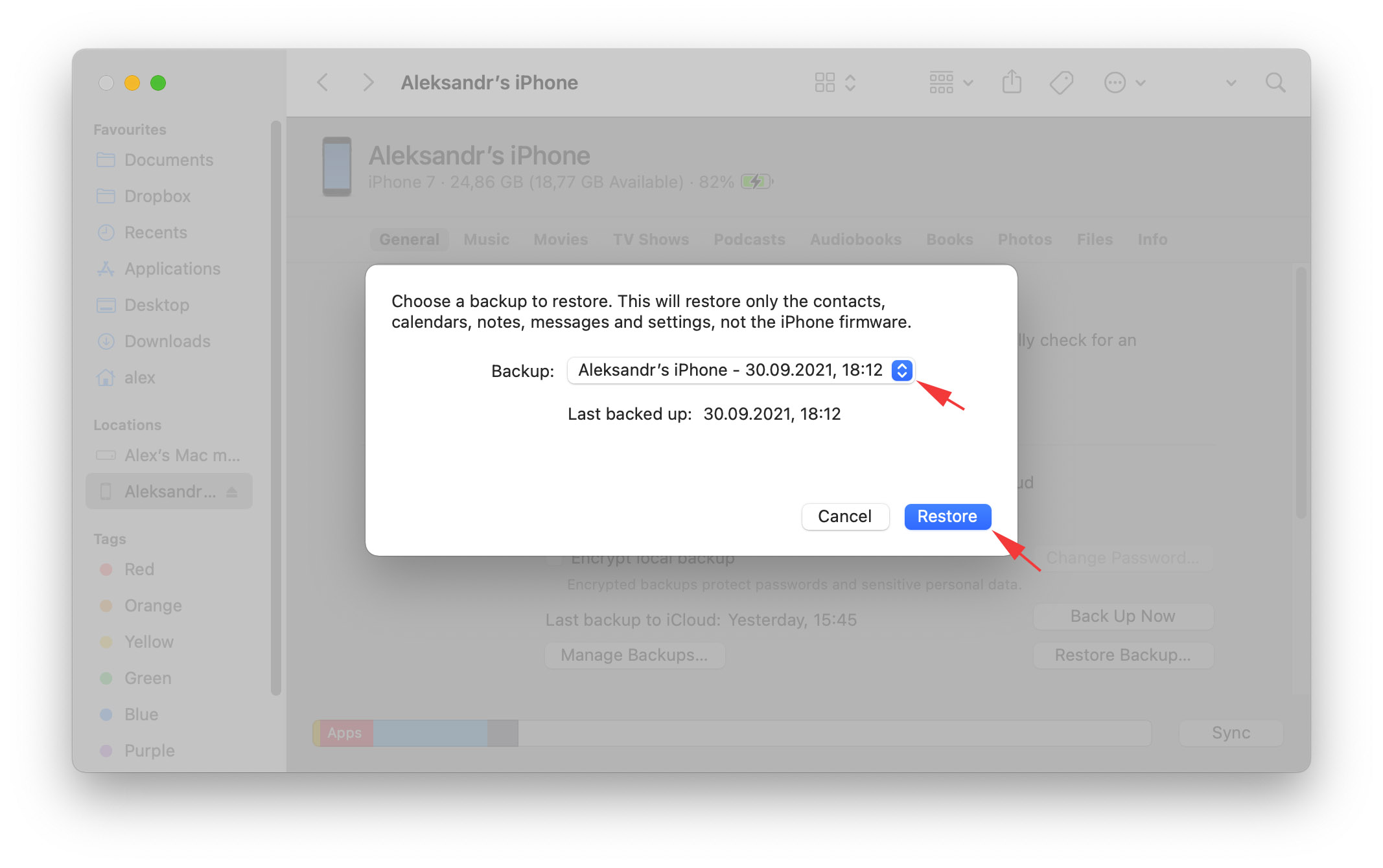 select backup and restore photos