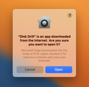 disk drill open confirm ventura