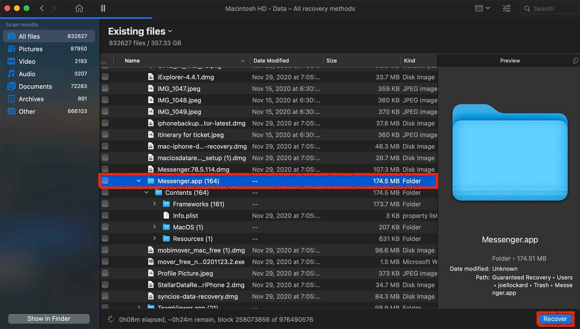 recovering deleted imessages in disk drill