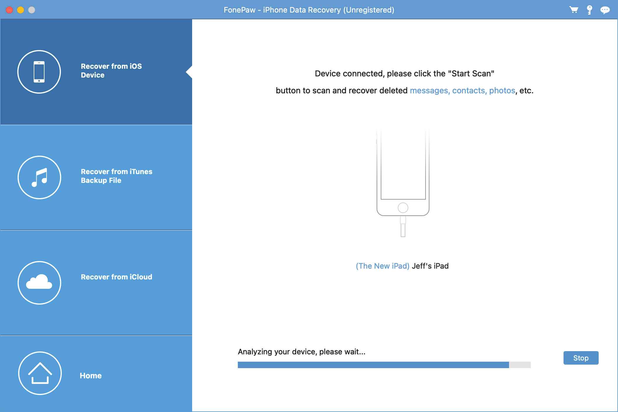 FonePaw ipad data recover tool