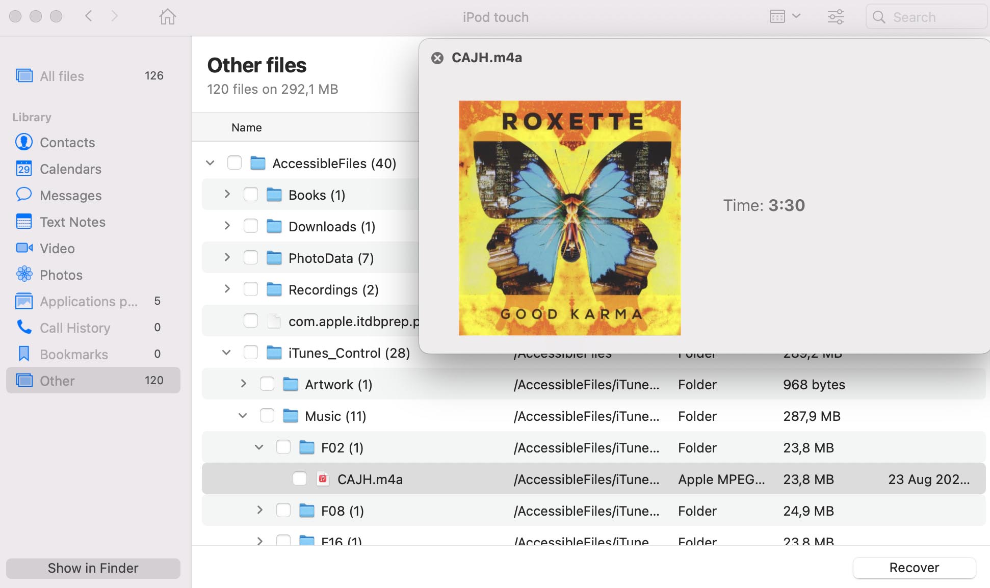 restore deleted ipod touch music via disk drill