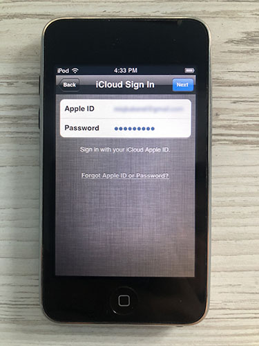 restore ipod touch with icloud backup step 3