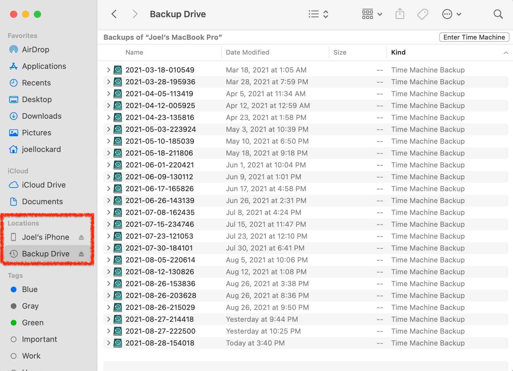 drive list on mac