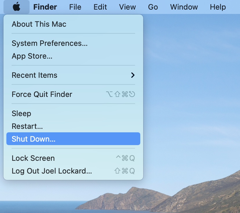 shutting down your mac