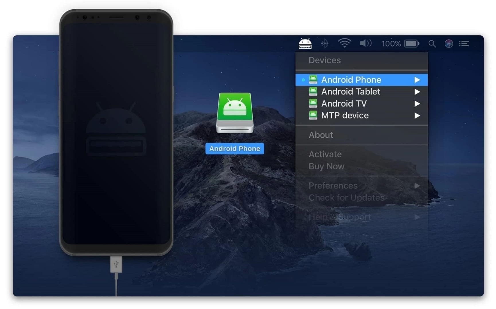 MacDroid transfers photos from Samsung to Mac