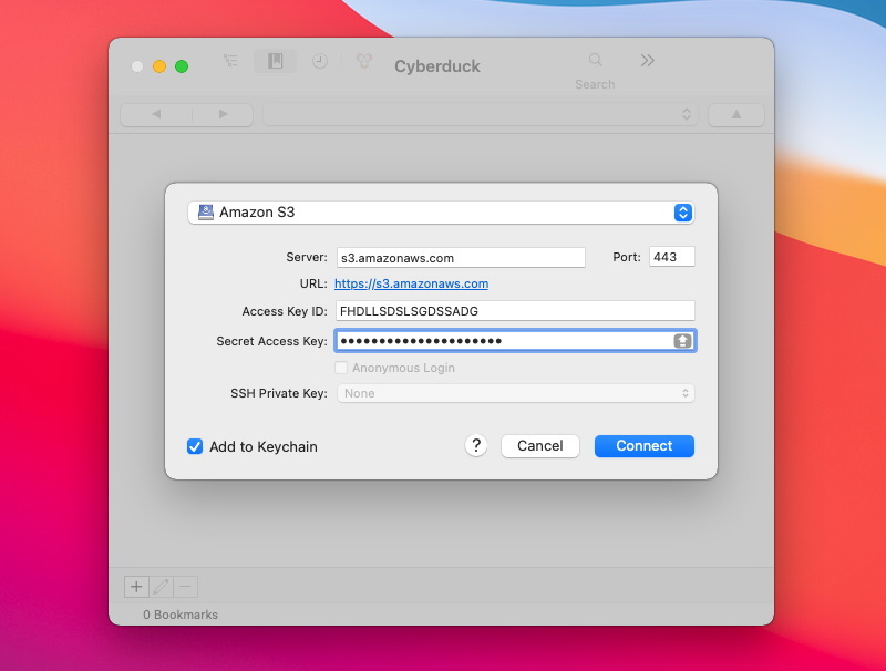 CyberDuck - S3 client Mac