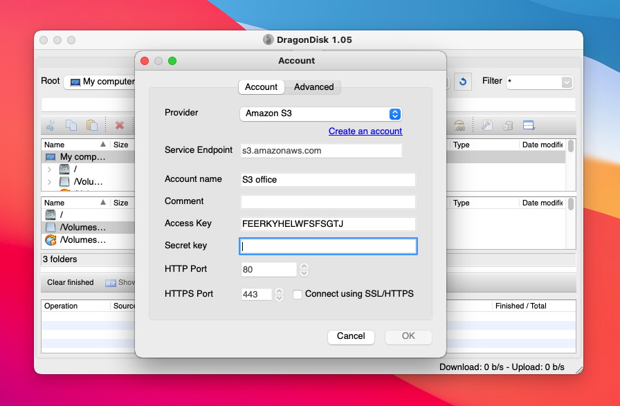 DragonDisk - S3 client mac