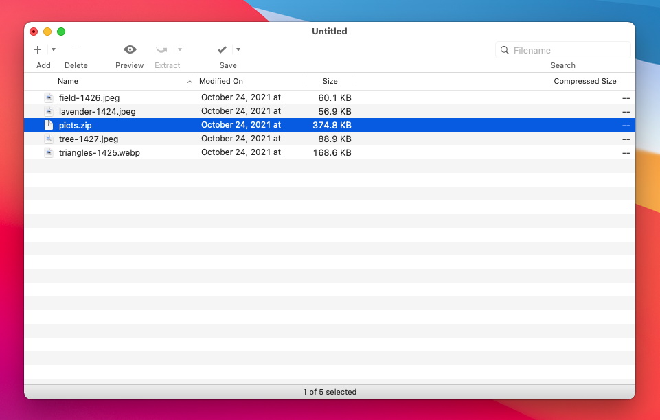 Entropy - file archiver for Mac