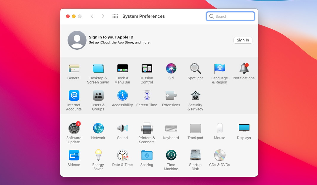 Preferences window - macOS