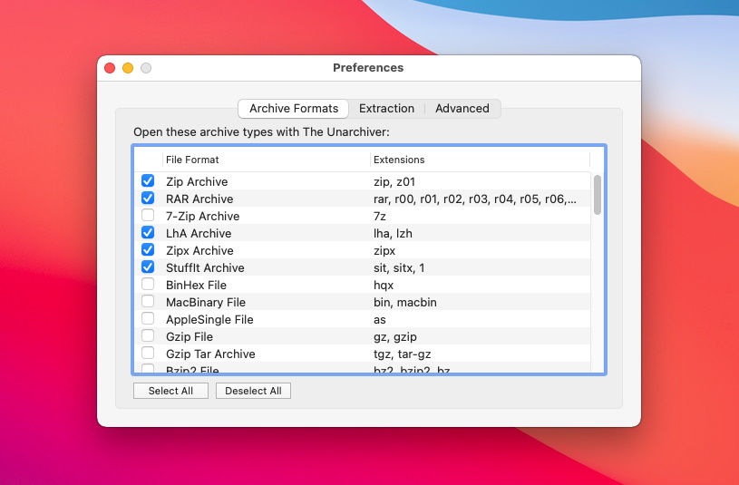The Unarchiver - file archiver for macOS.