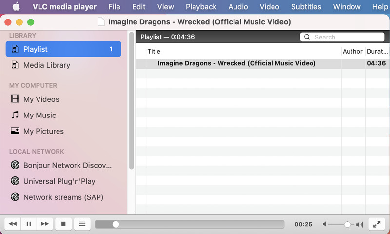 VLC music player for Mac.