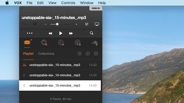 VOX music player for Mac.