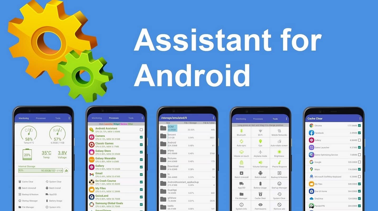 Android Assistant is a data management application