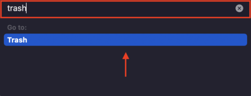 Finder go function opening the trash folder