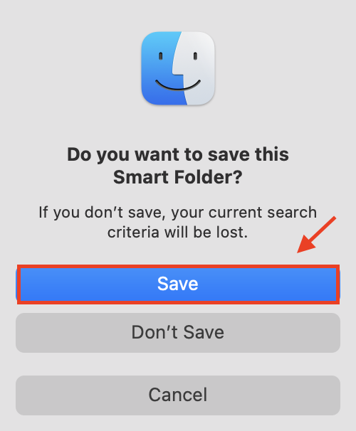 new smart folder save prompt