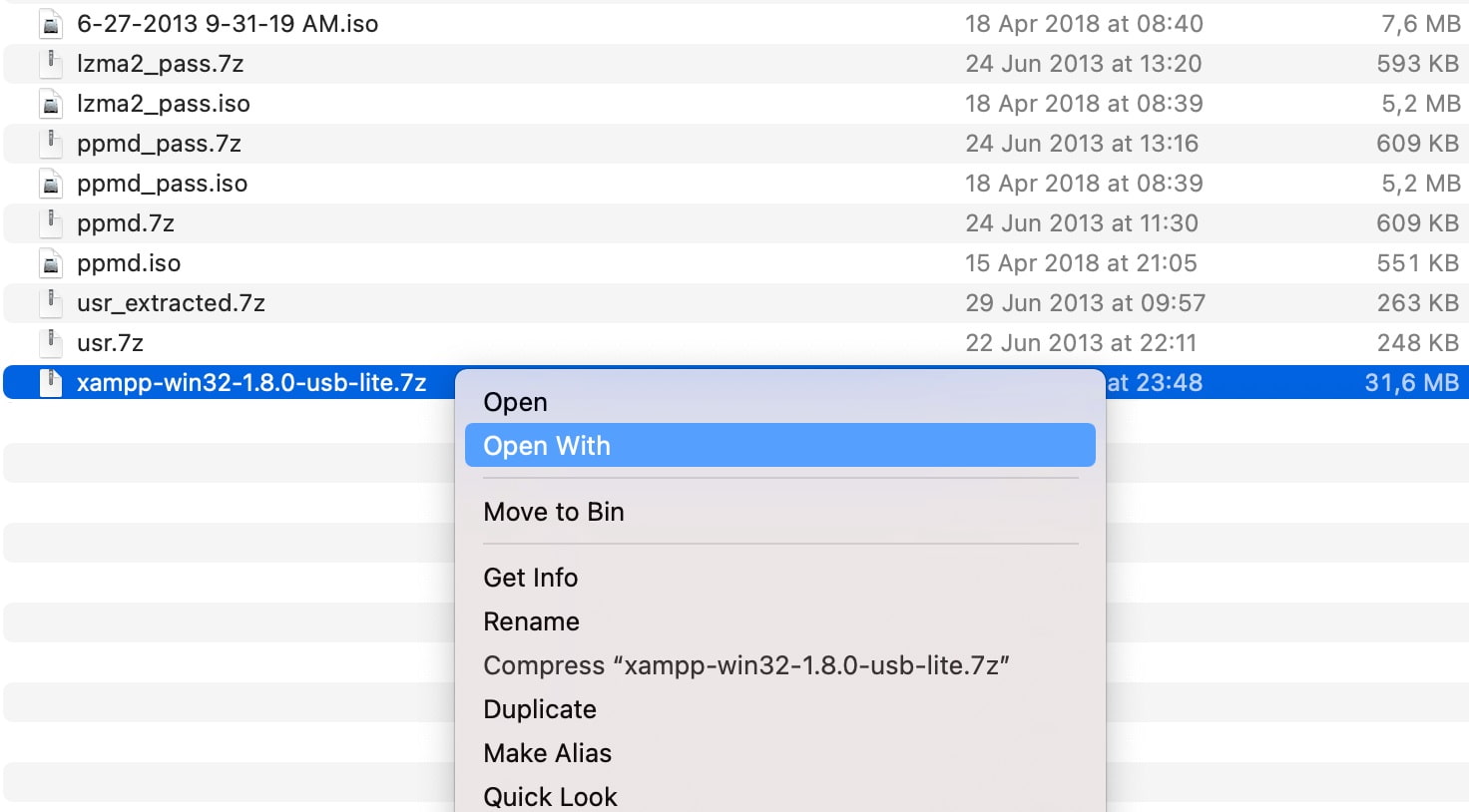 How to open archive files on Mac using Finder