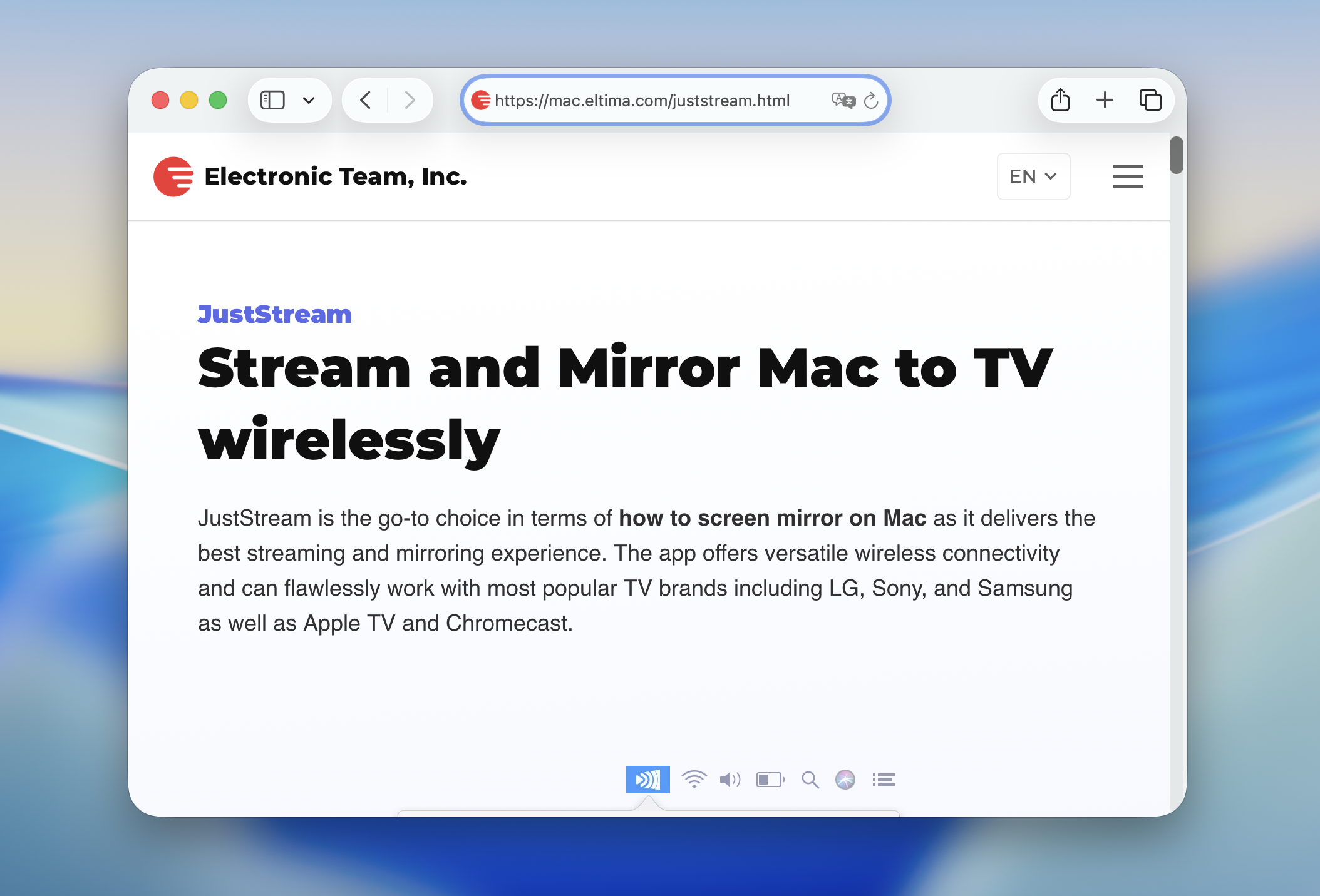 juststream website
