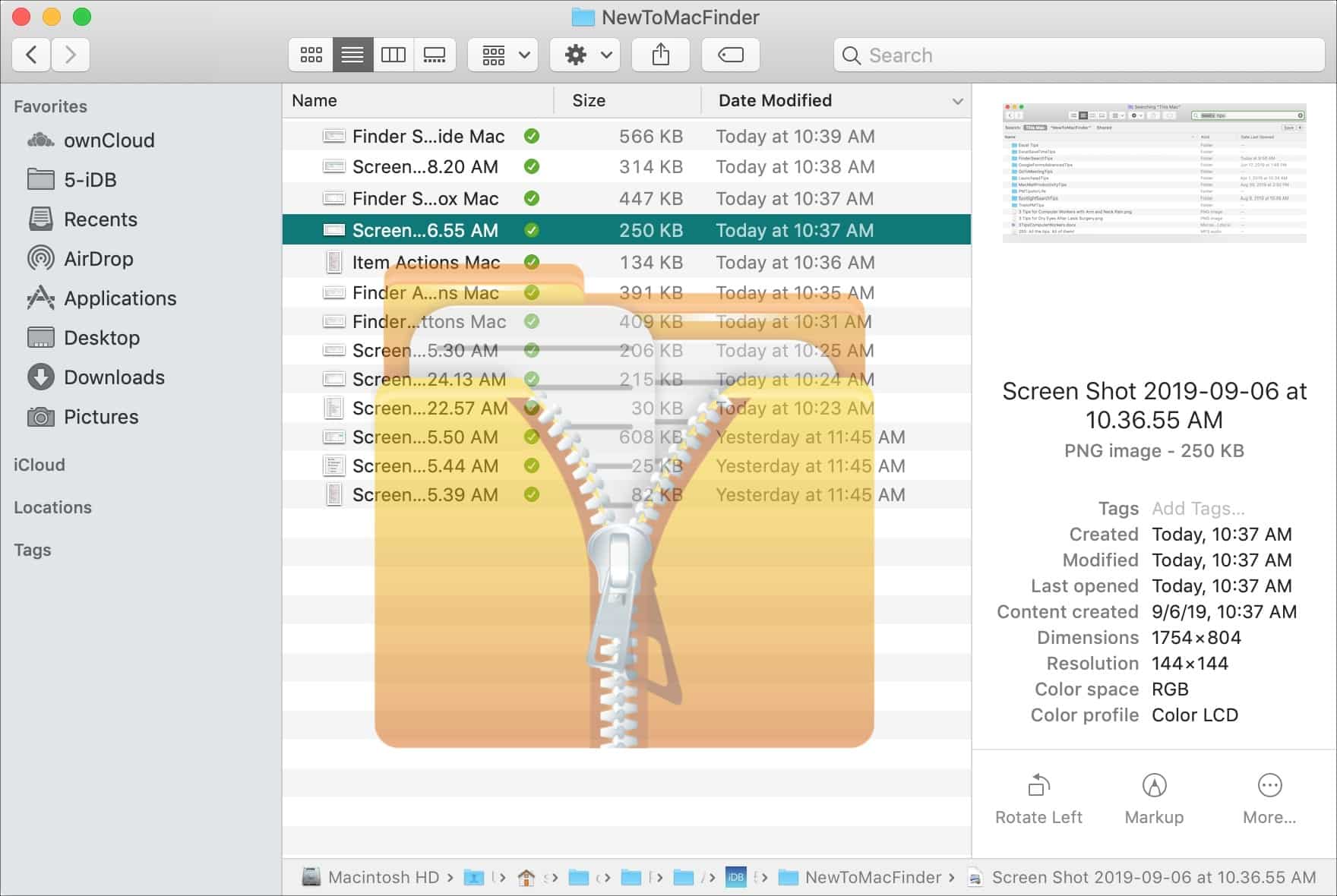 Unzipping files on Mac