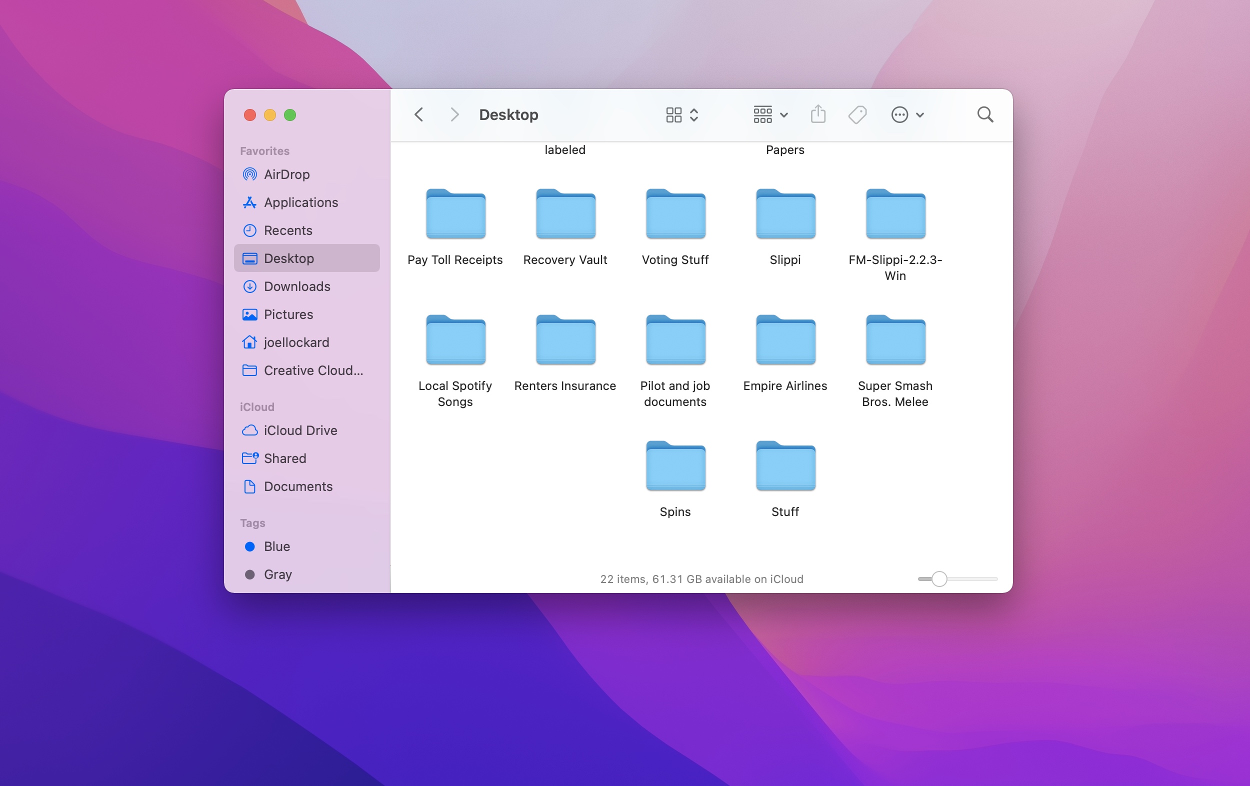 viewing folders on Mac