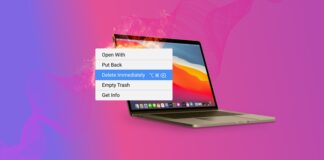 Delete immediately on mac