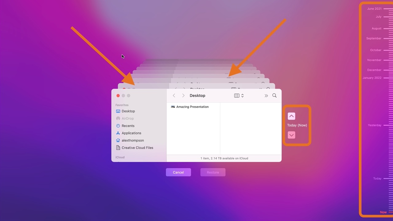 Navigate your backups