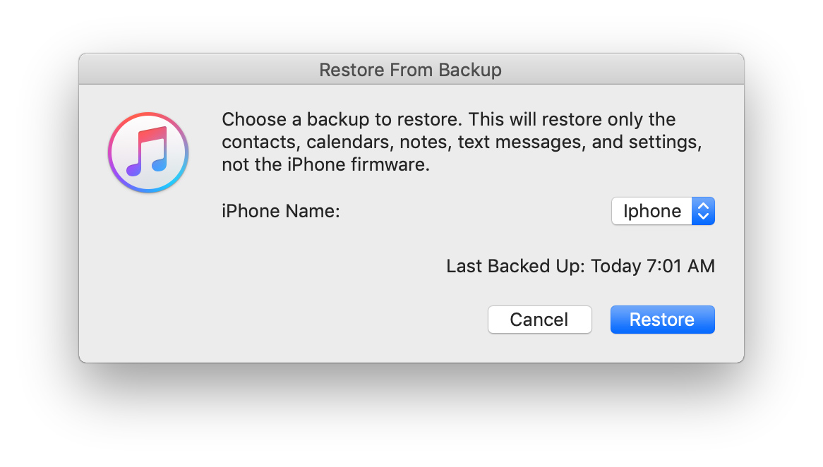 select backup